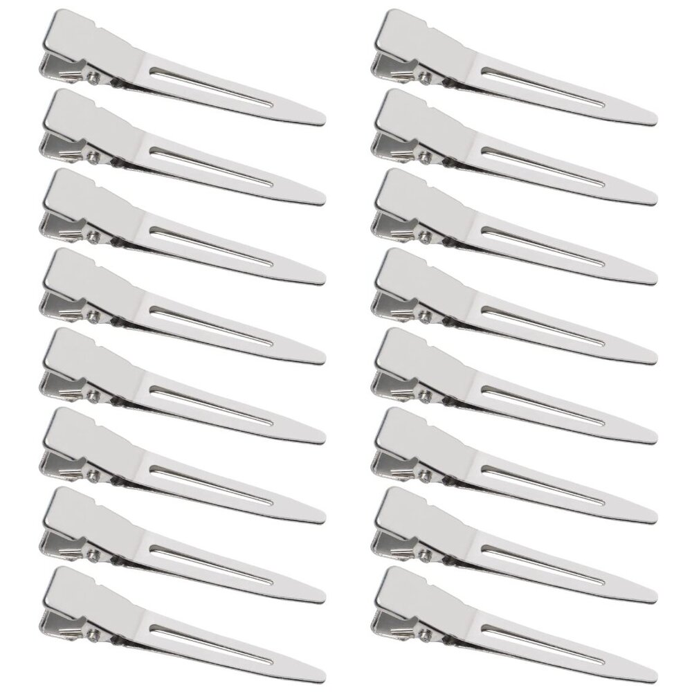 Metal Duckbill Hair Clips 100 Pack Pin Curl Setting Section Silver Alligator